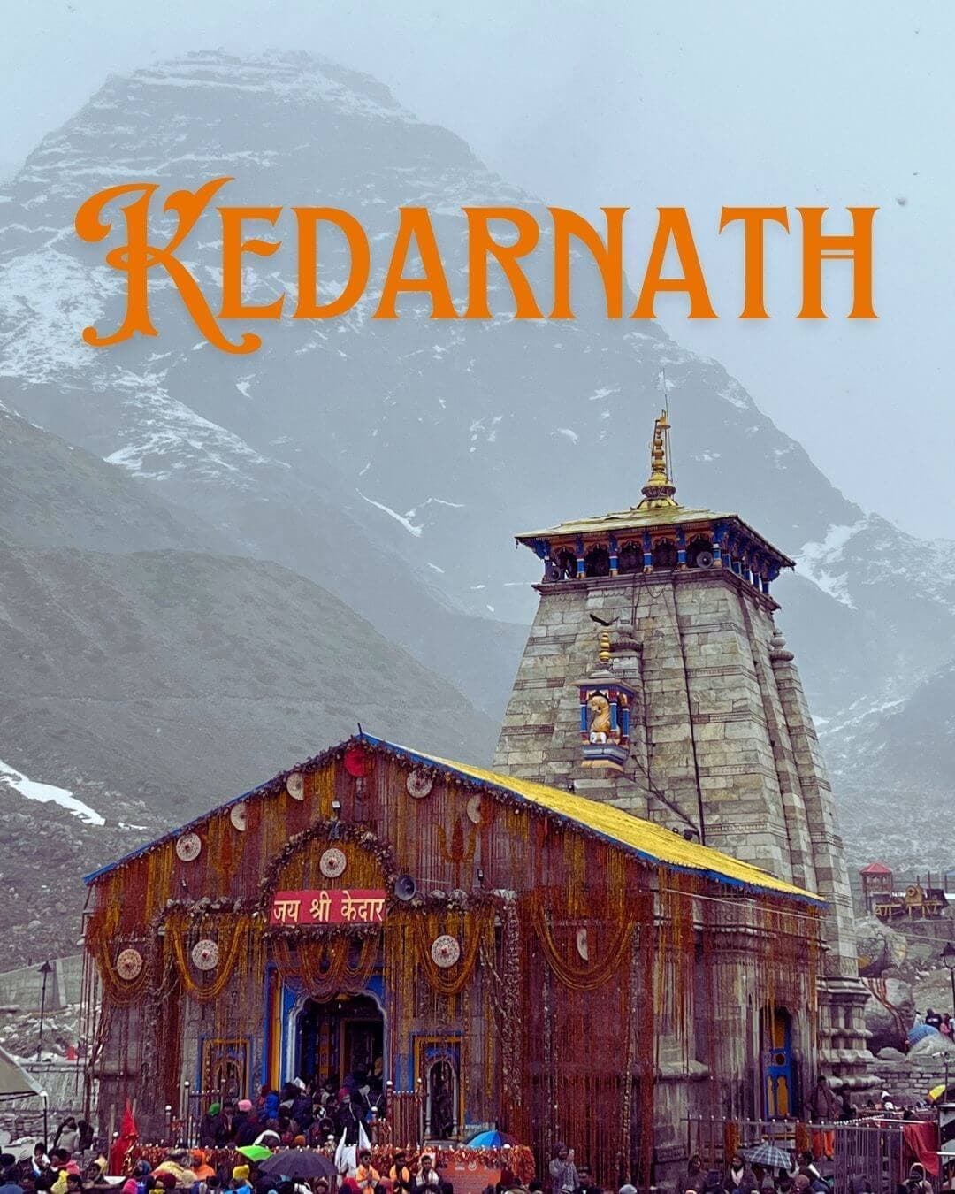 Kedarnath Temple framed by snow-dusted Garhwal Himalayan peaks